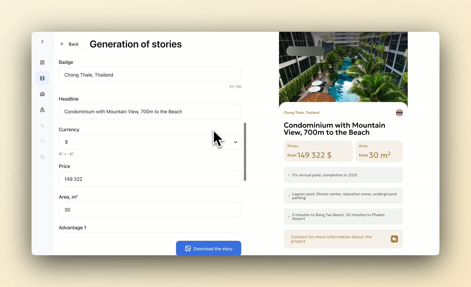 Demo: property stories generator